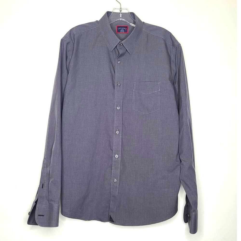 UnTuckit wrinkle free long sleeve button down shirt - large